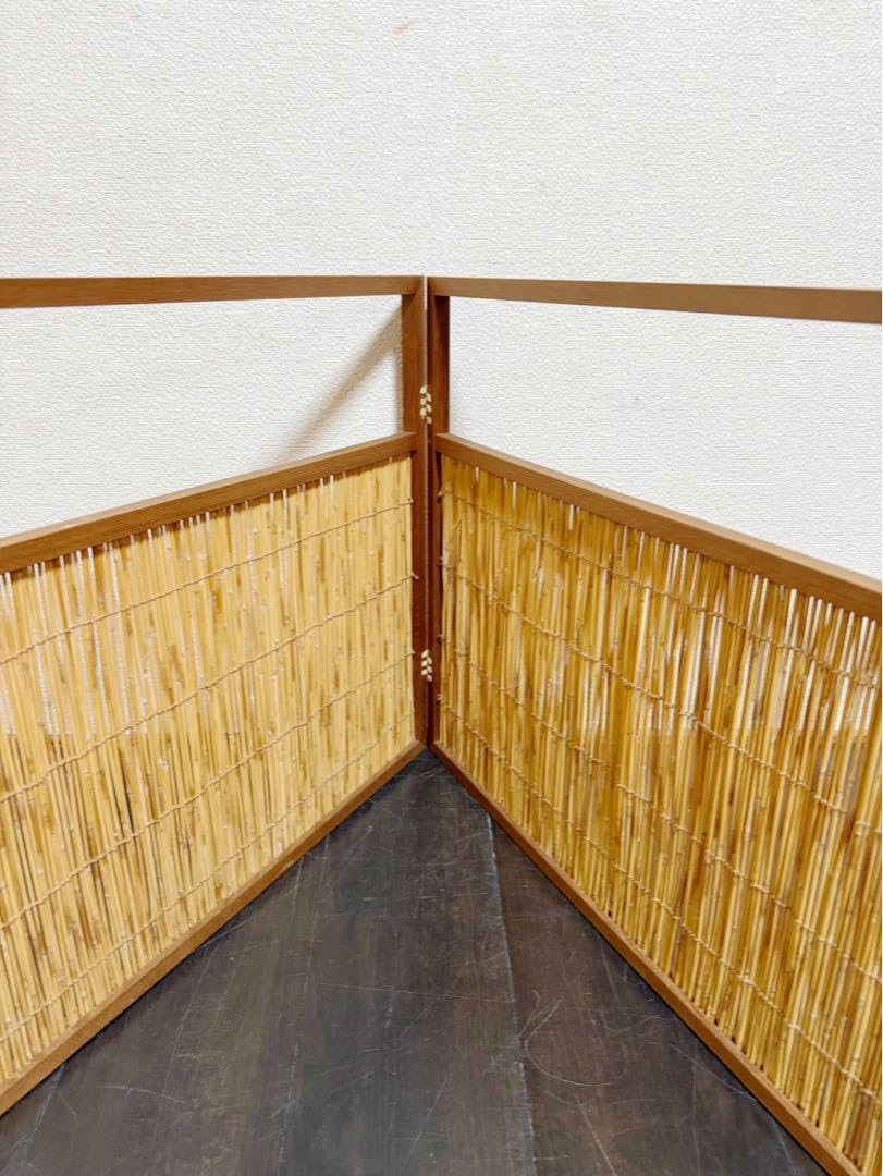 茶道具 杉缘 簾 風炉先屏風 夏用 上透かし 両面使い 炉風炉兼用